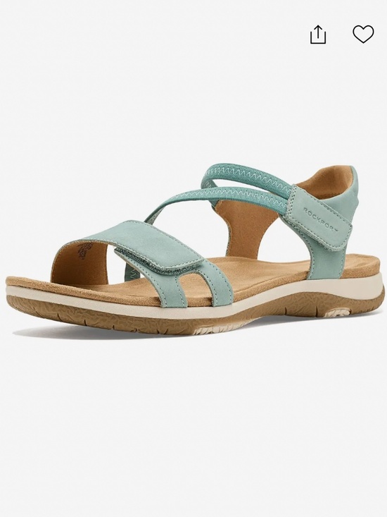 Rockport Shoes - NWT Rockport Shevon Sandal Light Blue Soft Leather Double Adjustable Straps 9W
